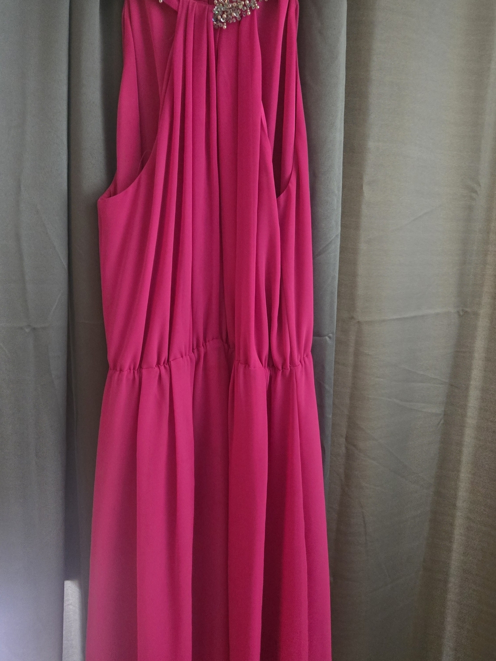 Gianni Bini Hot Pink Sleeveless Dress with Beaded Neckline